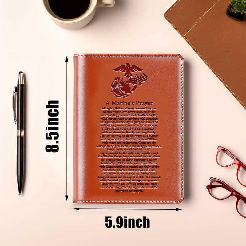 Marine's Prayer Leather Journal - Appreciation Gift for Marines