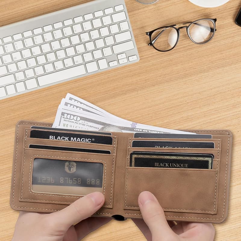 Personalized Leather Wallet for Men - Marine Corps Graduation Gift