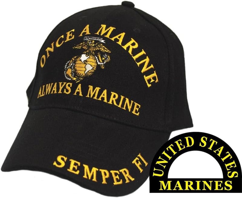 Semper Fi Black Marine Hat