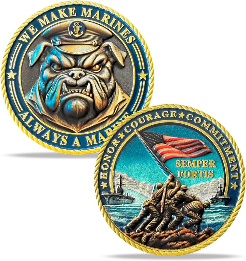 USMC Graduation Challenge Coin - Bulldog Design Commemorative Gift