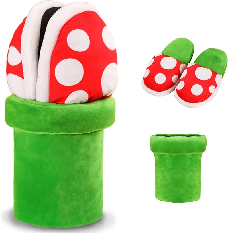 Piranha Plants Plush Slippers for Women & Teens