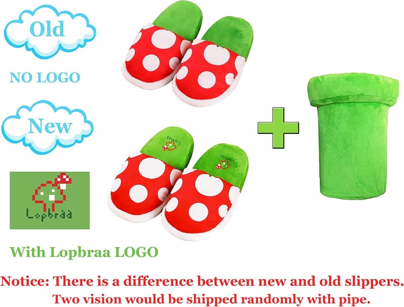 Piranha Plants Plush Slippers for Women & Teens
