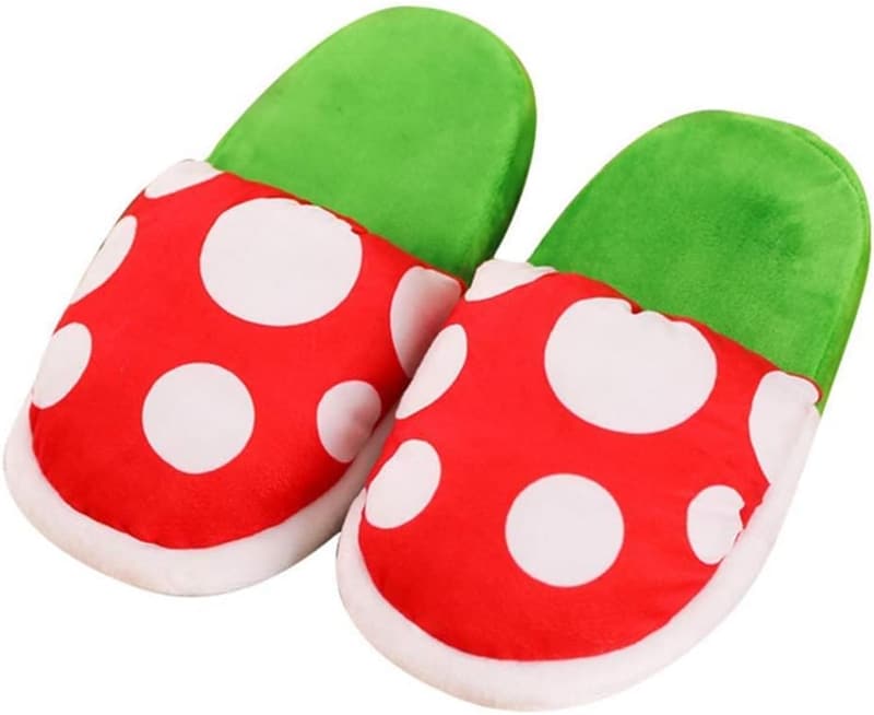 Cute Cannibal Flower Cosplay Slippers - Green Cotton Home Shoes