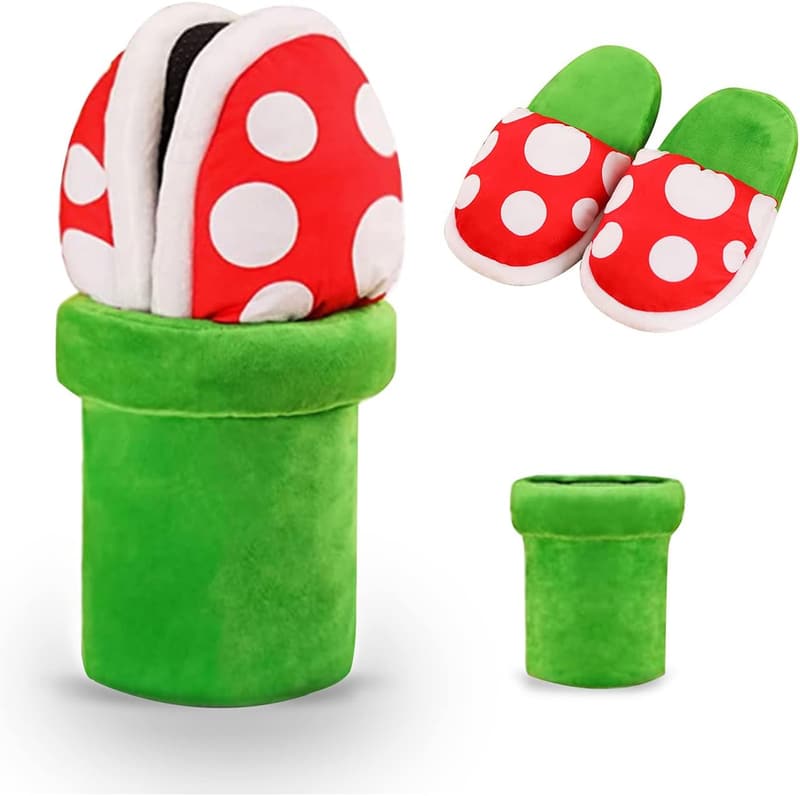 Valentine's Day Piranha Plant Slippers for Couples