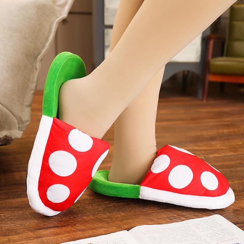 Piranha Plant Plush Slippers for Adults and Kids