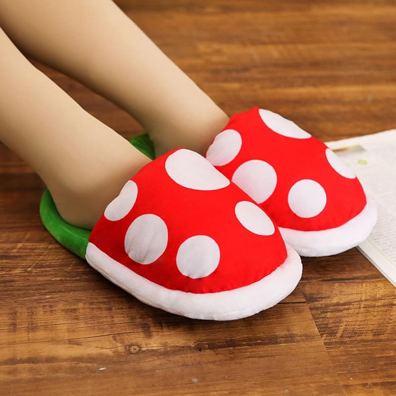 Piranha Plant Plush Slippers for Adults and Kids