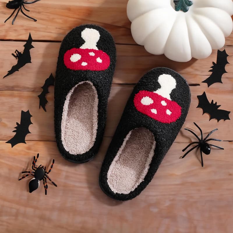 Women's Fuzzy Holiday Slippers for Indoor/Outdoor Use