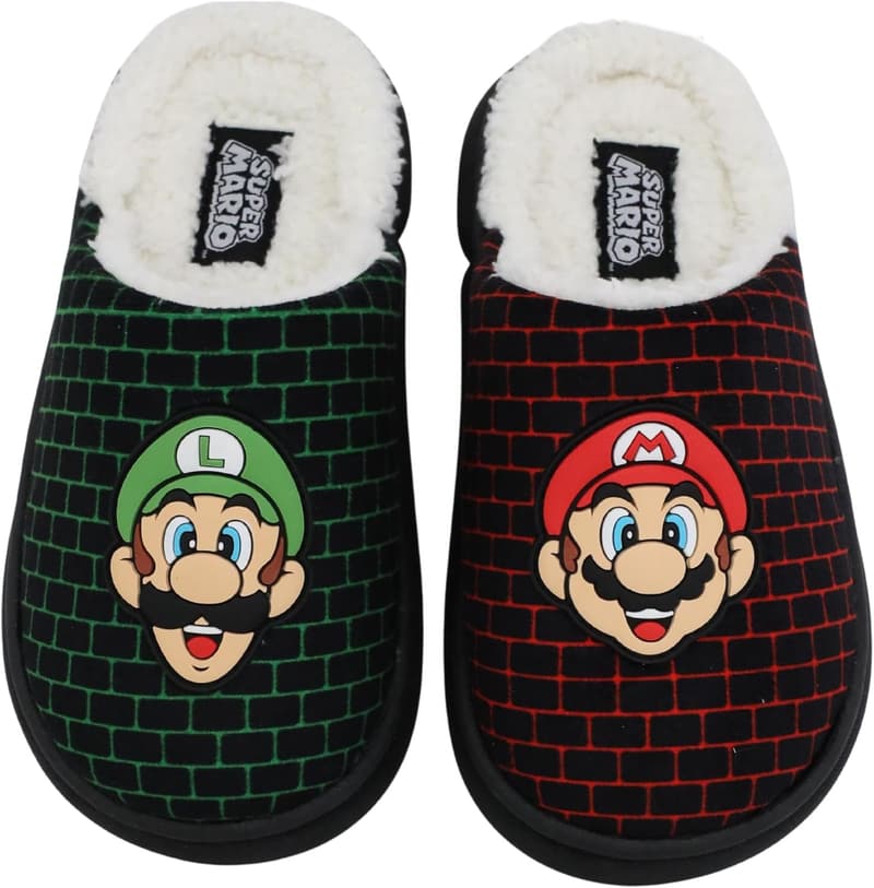 Super Mario Bros Kids Indoor/Outdoor Slippers, Sizes 9-3