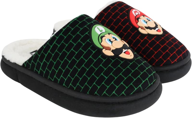 Super Mario Bros Kids Indoor/Outdoor Slippers, Sizes 9-3