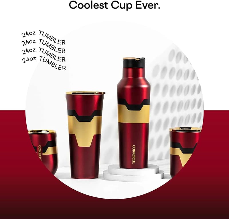Marvel Iron Man 24 oz Triple Insulated Travel Tumbler
