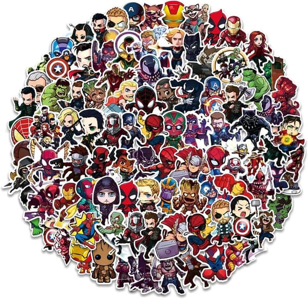 100Pcs Avengers Waterproof Stickers for Kids & Teens
