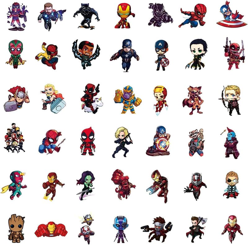 100Pcs Avengers Waterproof Stickers for Kids & Teens