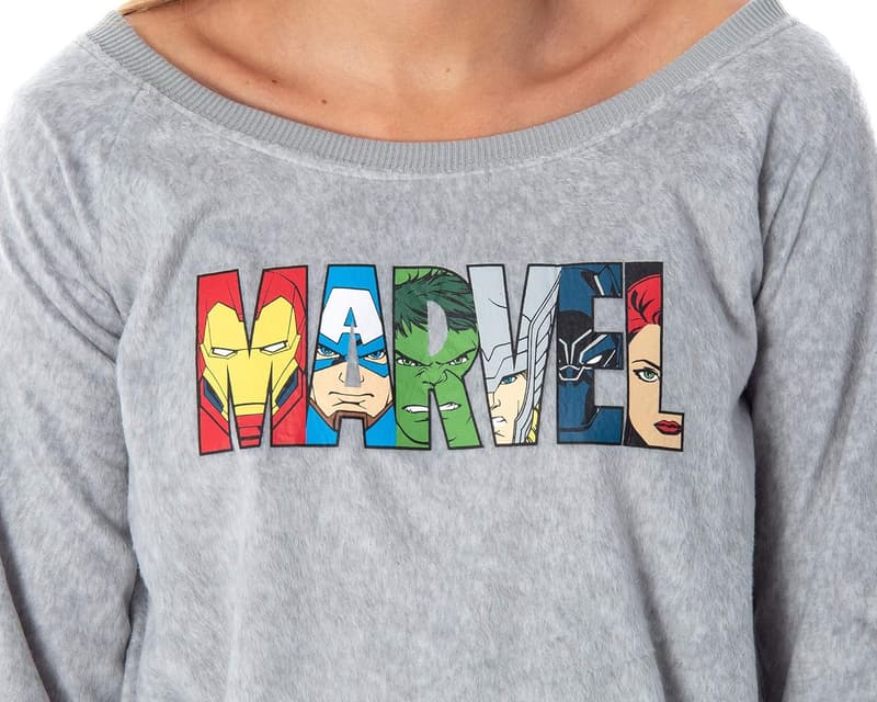 Avengers Heroes Women's Fleece Long Sleeve Pajama Top