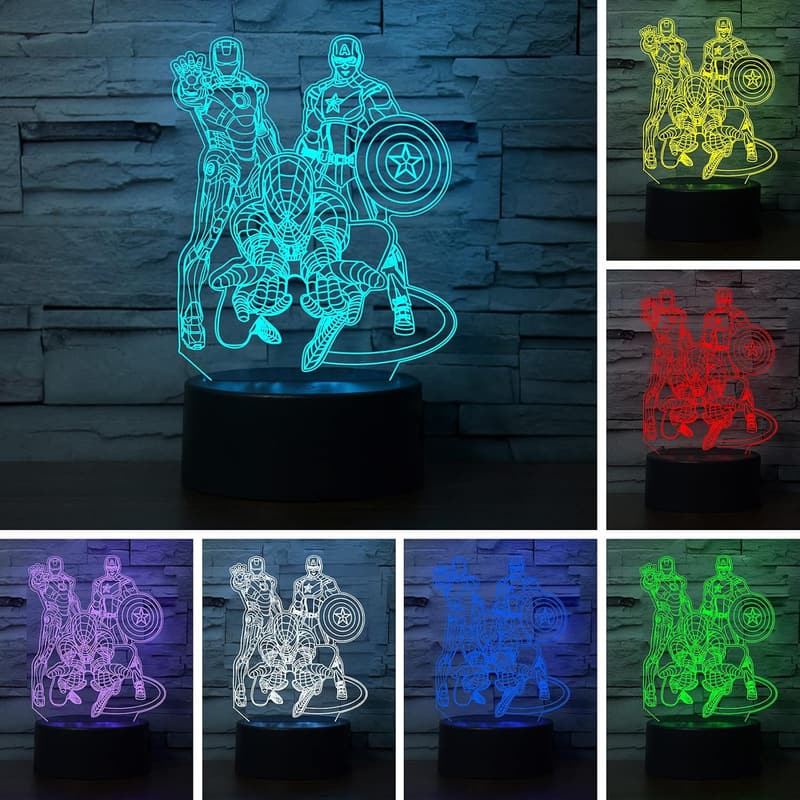 7-Color 3D Illusion Touch LED Night Light for Home Decor