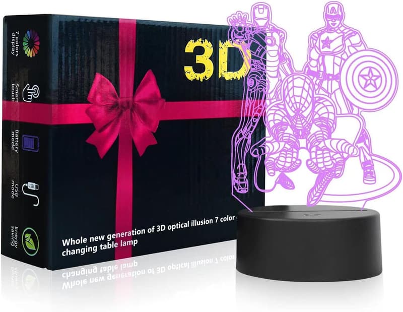 7-Color 3D Illusion Touch LED Night Light for Home Decor