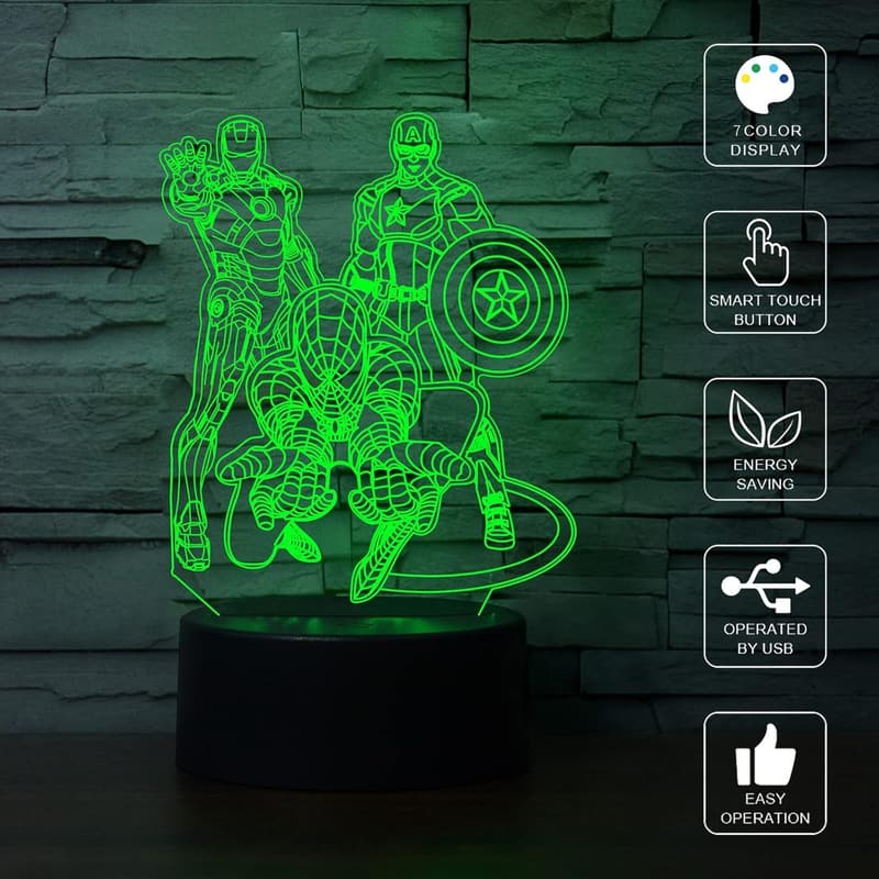7-Color 3D Illusion Touch LED Night Light for Home Decor