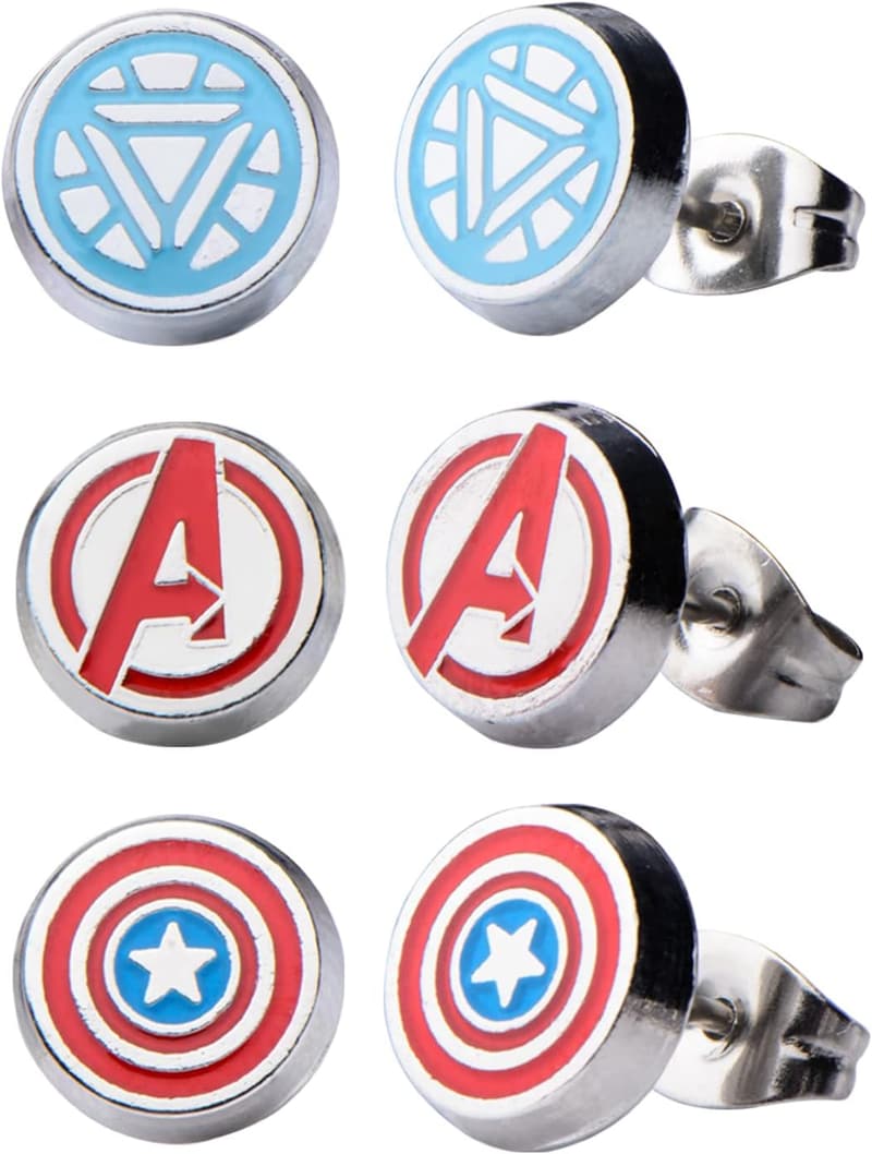 Marvel Comics Avenger Logo Stainless Steel Stud Earrings
