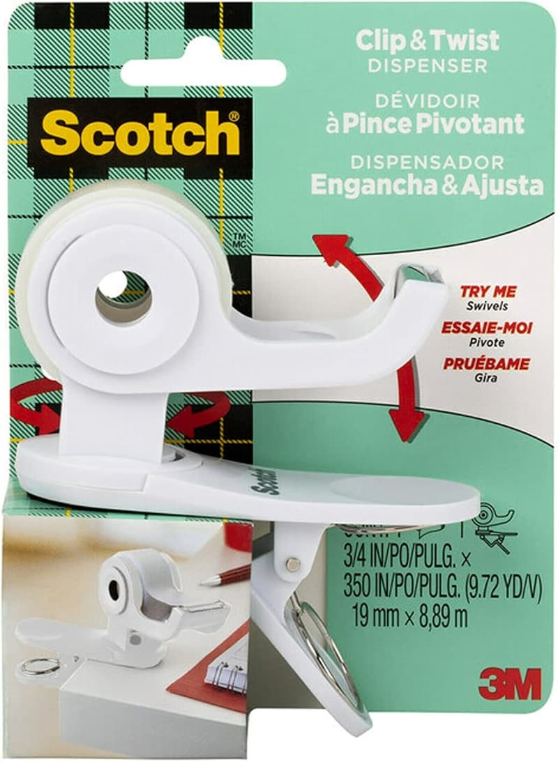 White Scotch Desktop Tape Dispenser for Gift Wrapping