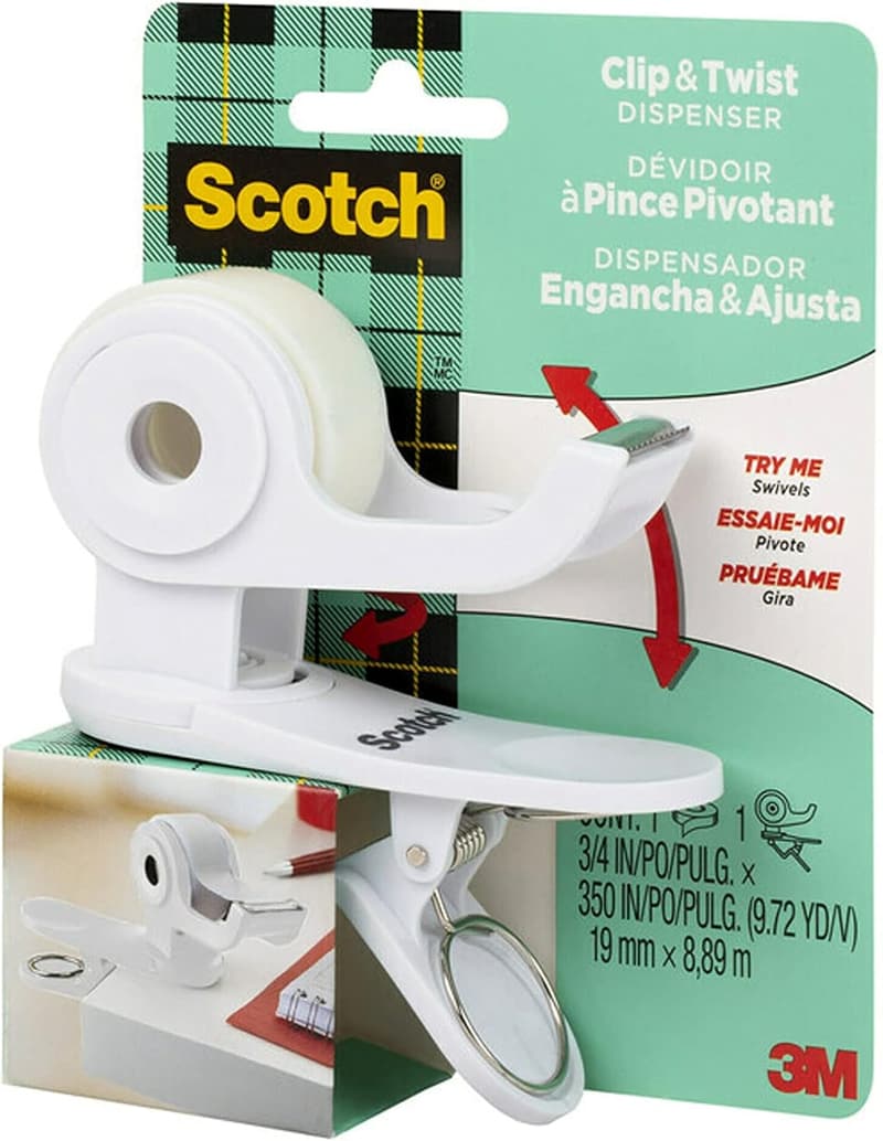 White Scotch Desktop Tape Dispenser for Gift Wrapping