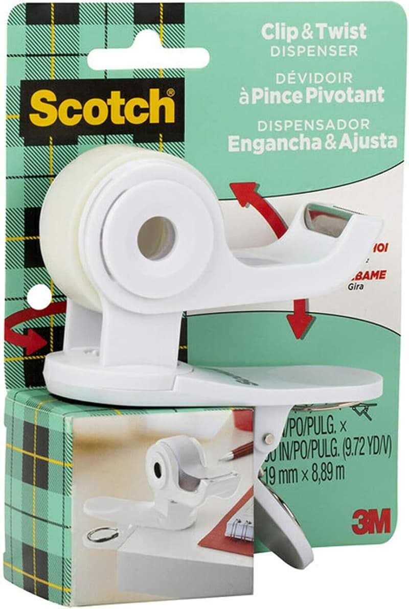 White Scotch Desktop Tape Dispenser for Gift Wrapping