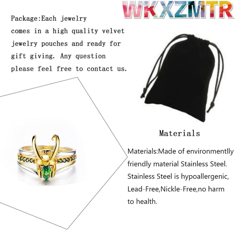 Loki Ring for Women - Marvel Halloween Cosplay Jewelry