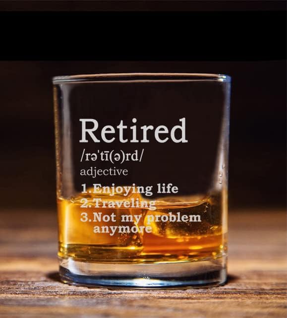 Retirement Gift - Funny Definition Whiskey Glass for Coworkers
