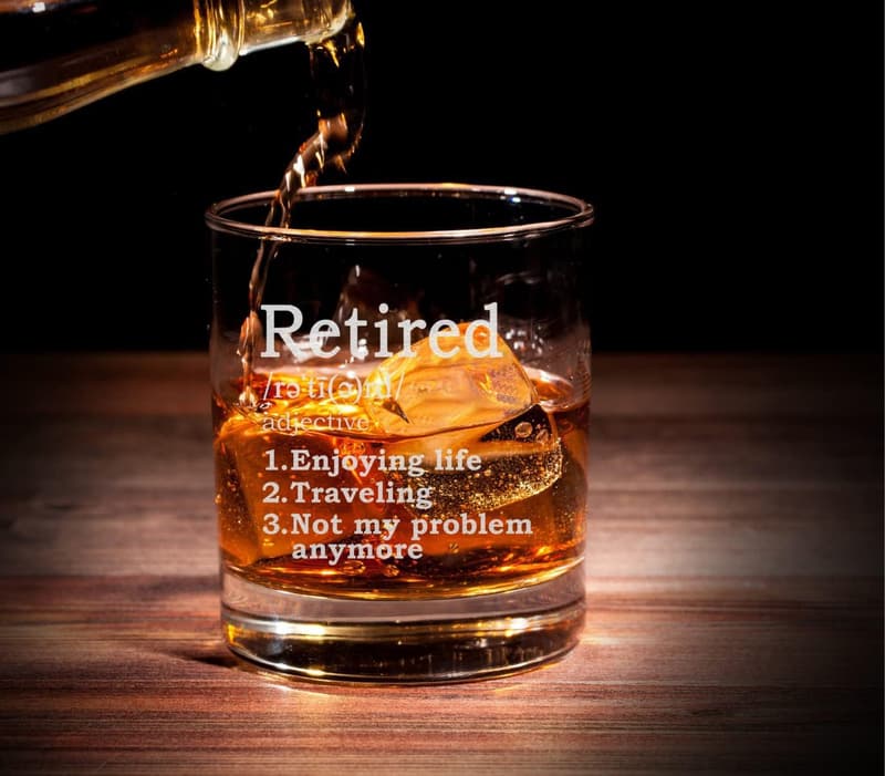 Retirement Gift - Funny Definition Whiskey Glass for Coworkers