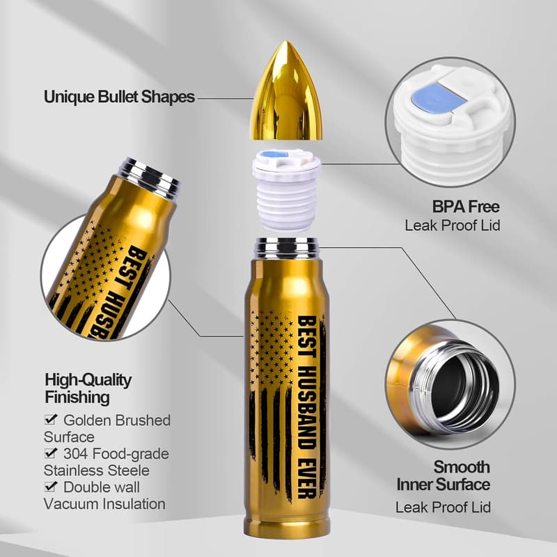Father's Day 17oz Stainless Steel Bullet Tumbler for Him