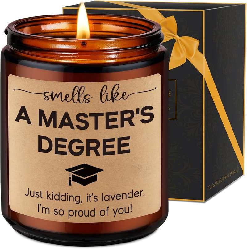 Masters Degree Graduation Candle Gift for Him/Her