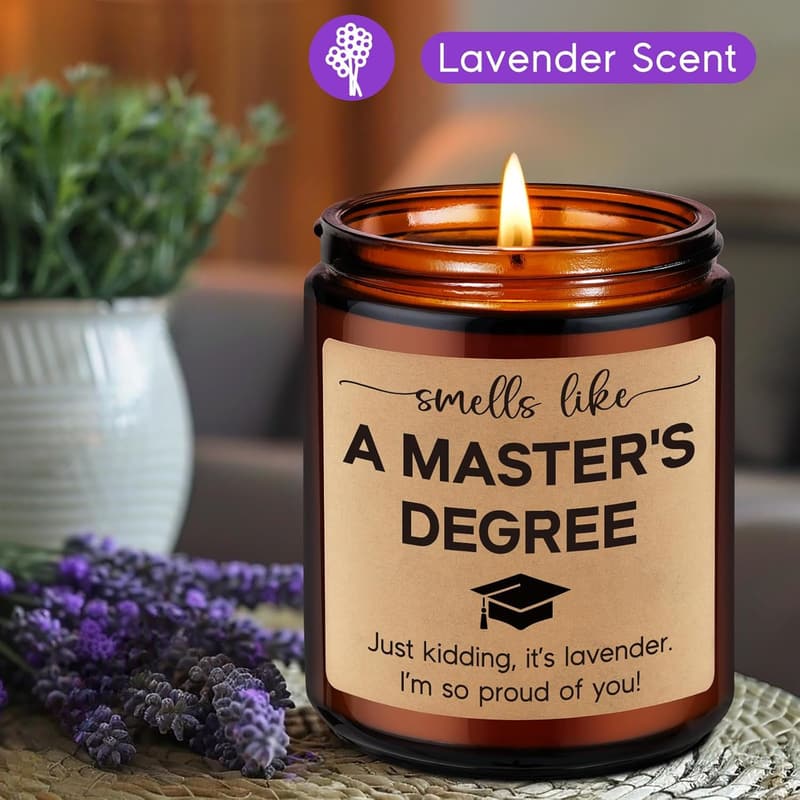 Masters Degree Graduation Candle Gift for Him/Her