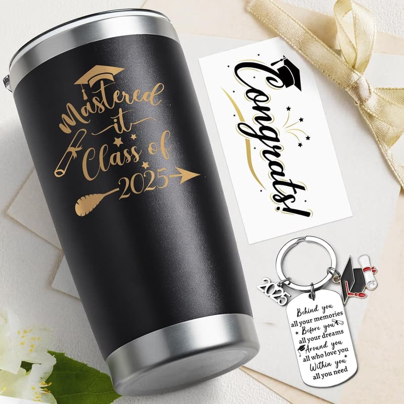 2025 Graduation Insulated Tumbler with Keychain & Card