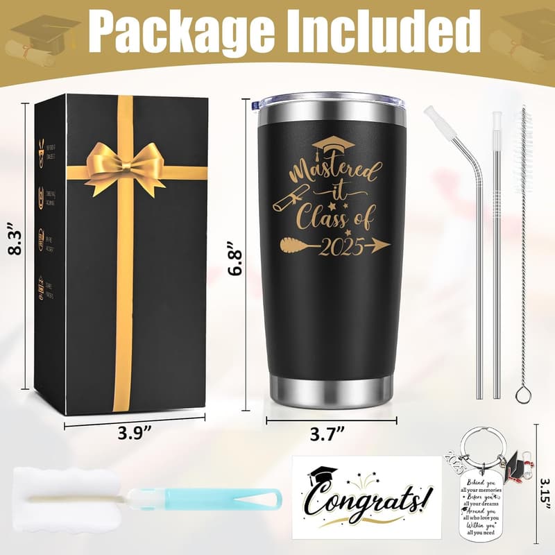 2025 Graduation Insulated Tumbler with Keychain & Card