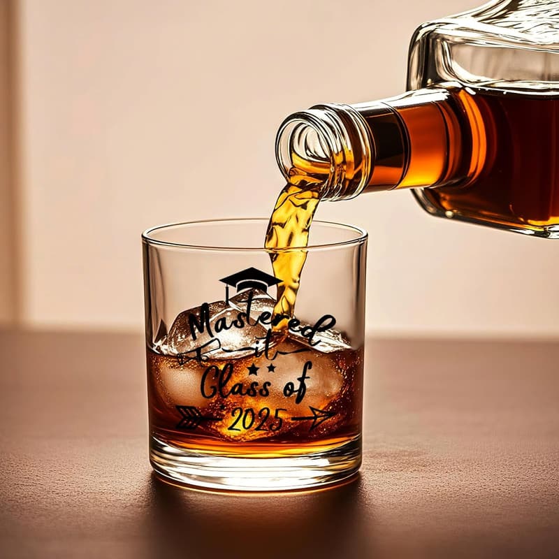 2025 Graduation Whiskey Glass - 10oz Old Fashioned for Him