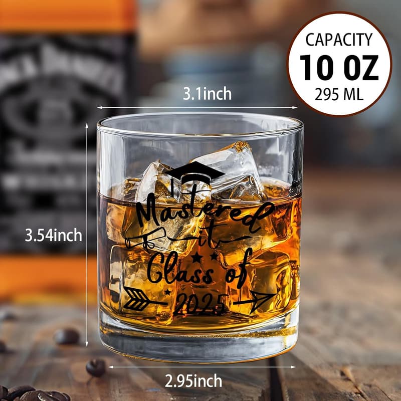 2025 Graduation Whiskey Glass - 10oz Old Fashioned for Him