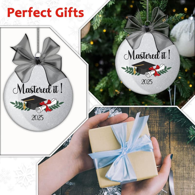 Graduation Ornament for Class of 2025 – Glitter Decoration
