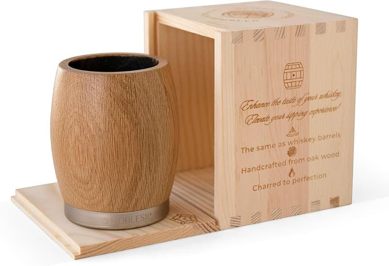 Father's Day Oak Whiskey Tumbler, Handcrafted with Charred Interior