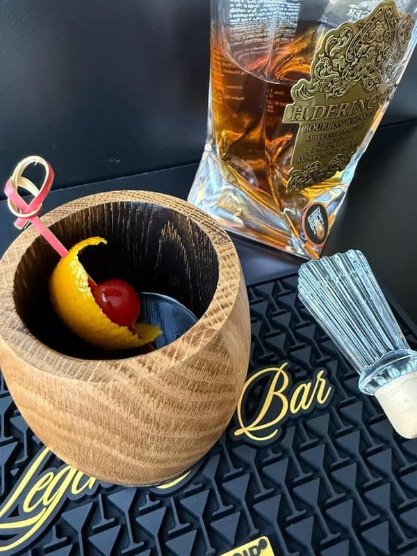 Father's Day Oak Whiskey Tumbler, Handcrafted with Charred Interior