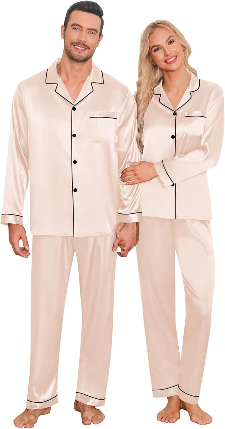 Couples' Silky Satin Matching Pajamas Set