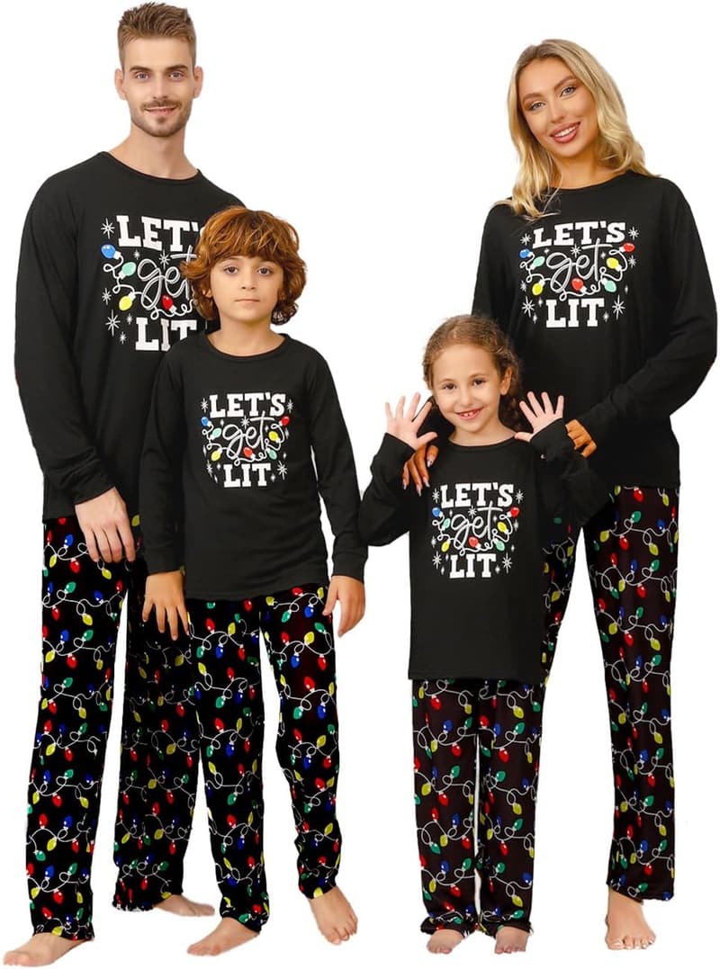 Family Matching Christmas Pajamas Set, Long Sleeve Sleepwear