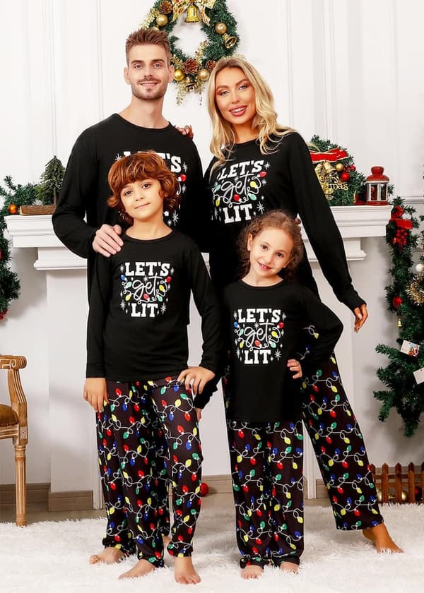 Family Matching Christmas Pajamas Set, Long Sleeve Sleepwear