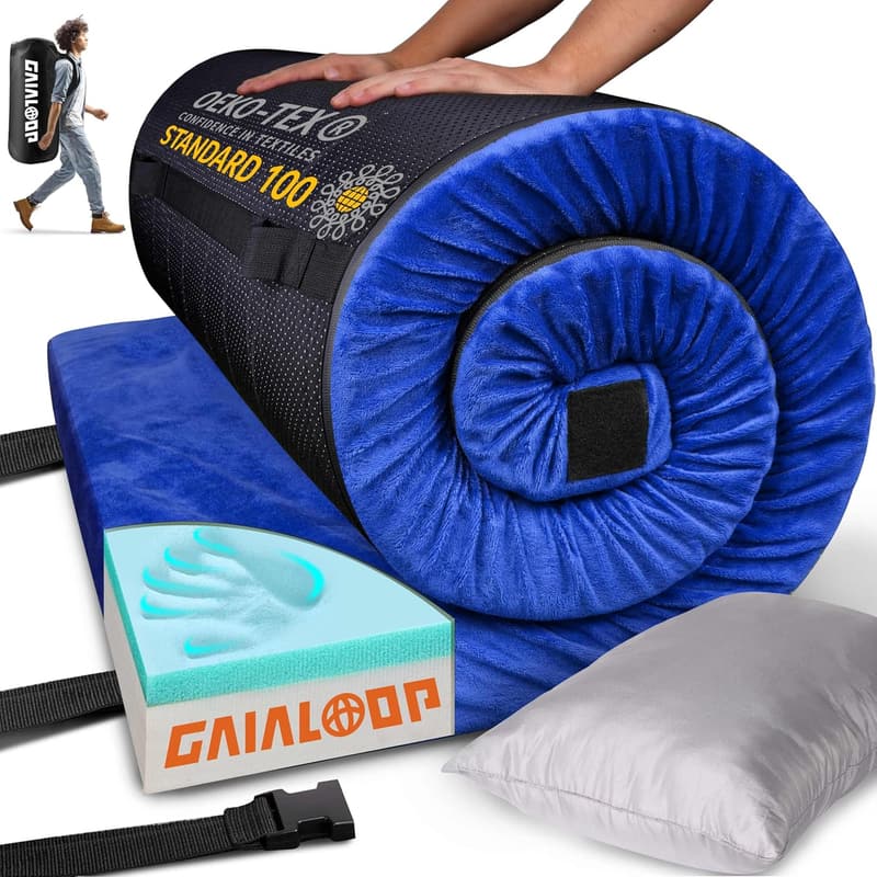 Portable 3-Inch Memory Foam Camping Mattress for Guests