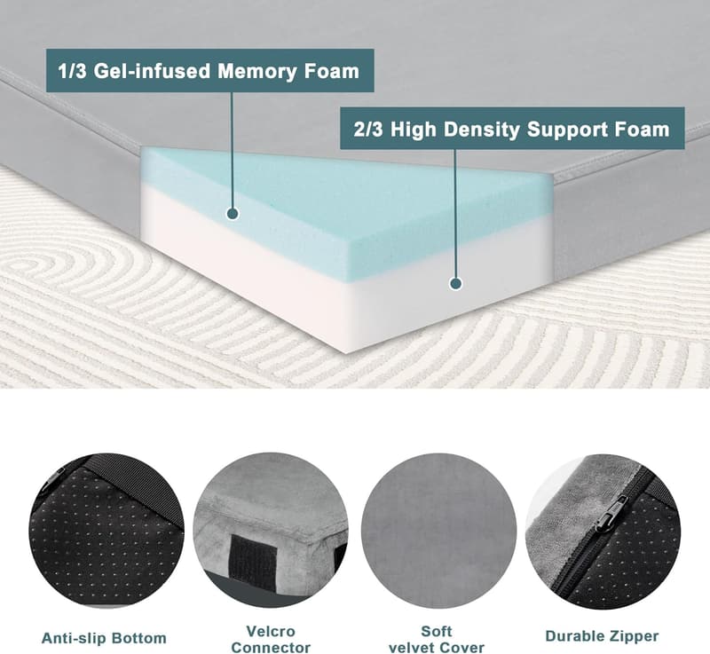 Portable Waterproof Memory Foam Camping Mattress Pad with Travel Bag