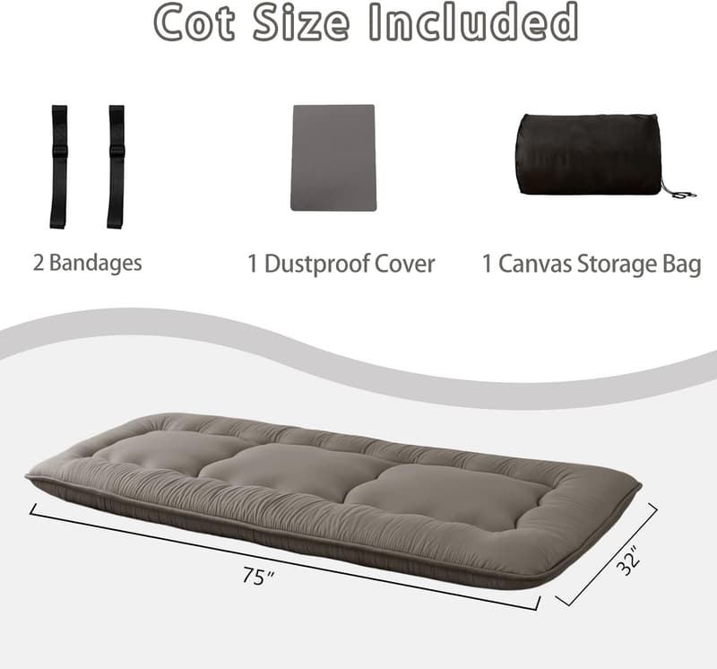 Charcoal Grey Japanese Floor Mattress for Adults - Foldable Cot Mattress