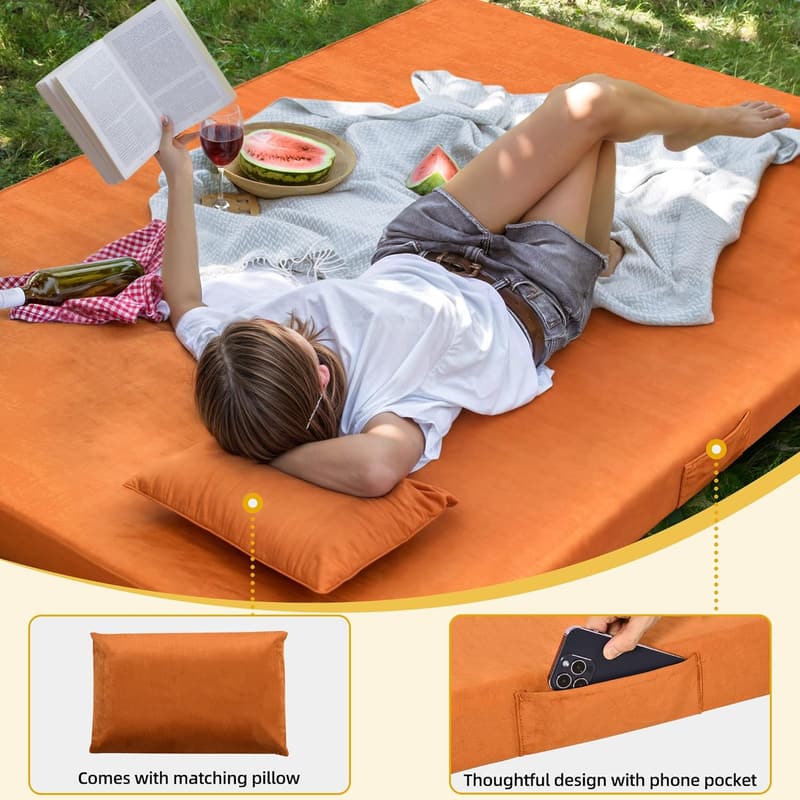 Portable Memory Foam Camping Mattress with Waterproof Cover