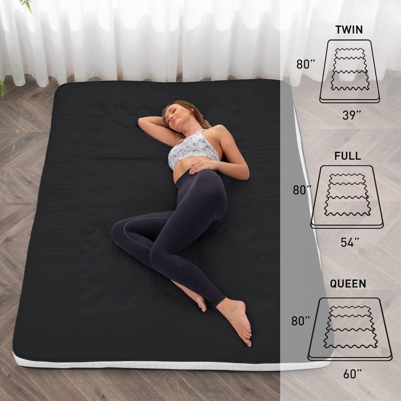 Extra Thick Japanese Floor Futon Mattress for Guests and Travel