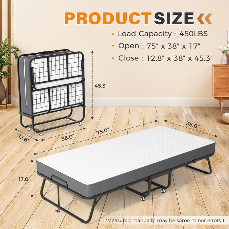 Portable Folding Bed with 5