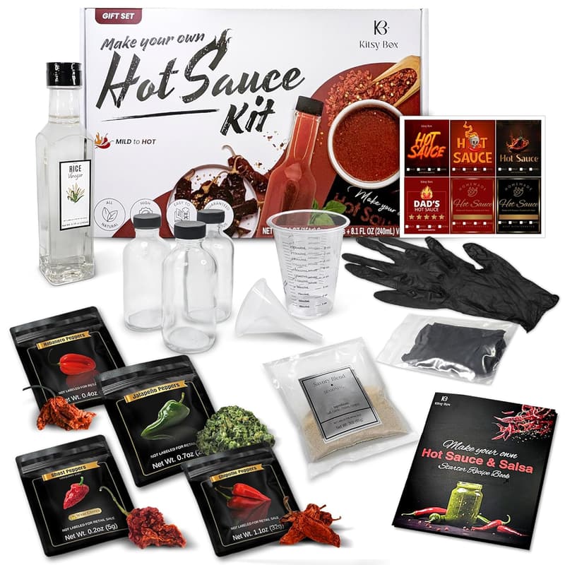 DIY Hot Sauce Kit – Includes 4 Peppers, Perfect for Dad's Birthday