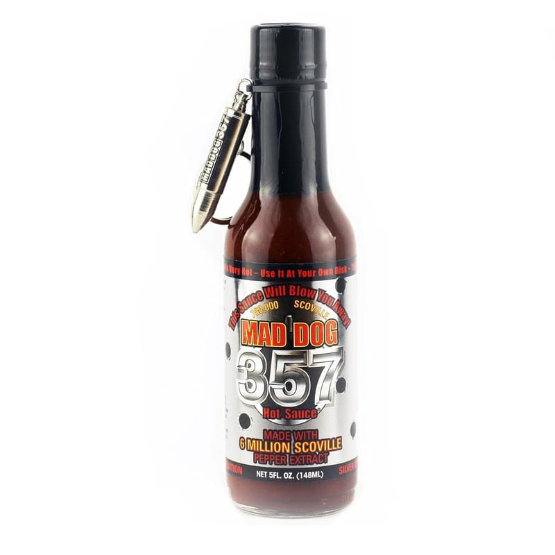 Mad Dog 357 Silver Collector's Hot Sauce with Bullet Key Chain