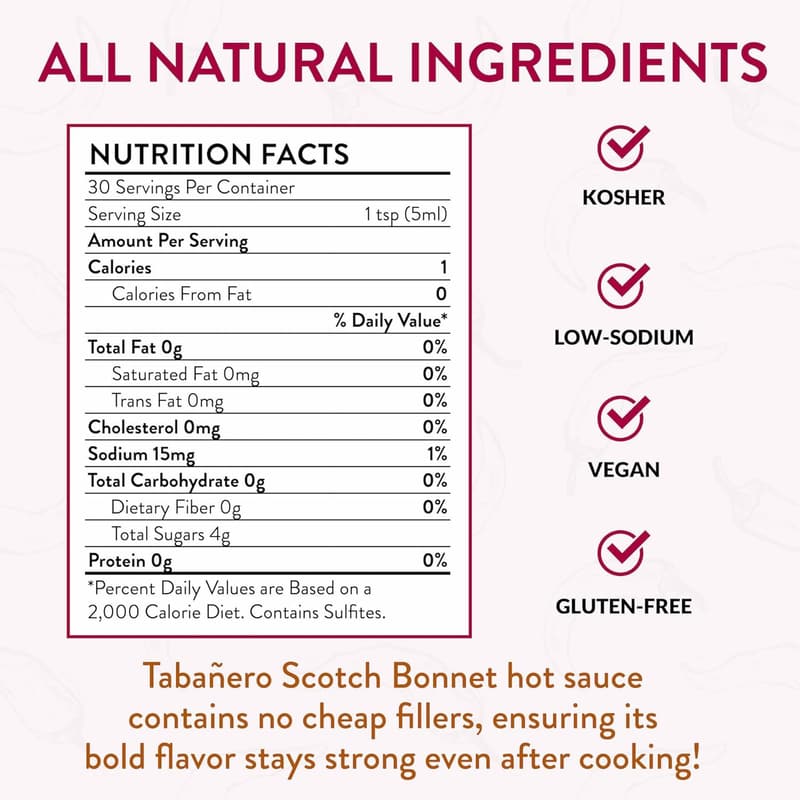 Tabañero All-Natural Hot Sauce - Gourmet Flavor, 5 oz