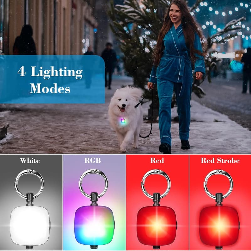 LED Rechargeable Dog Collar Lights - 2-Pack for Night Safety